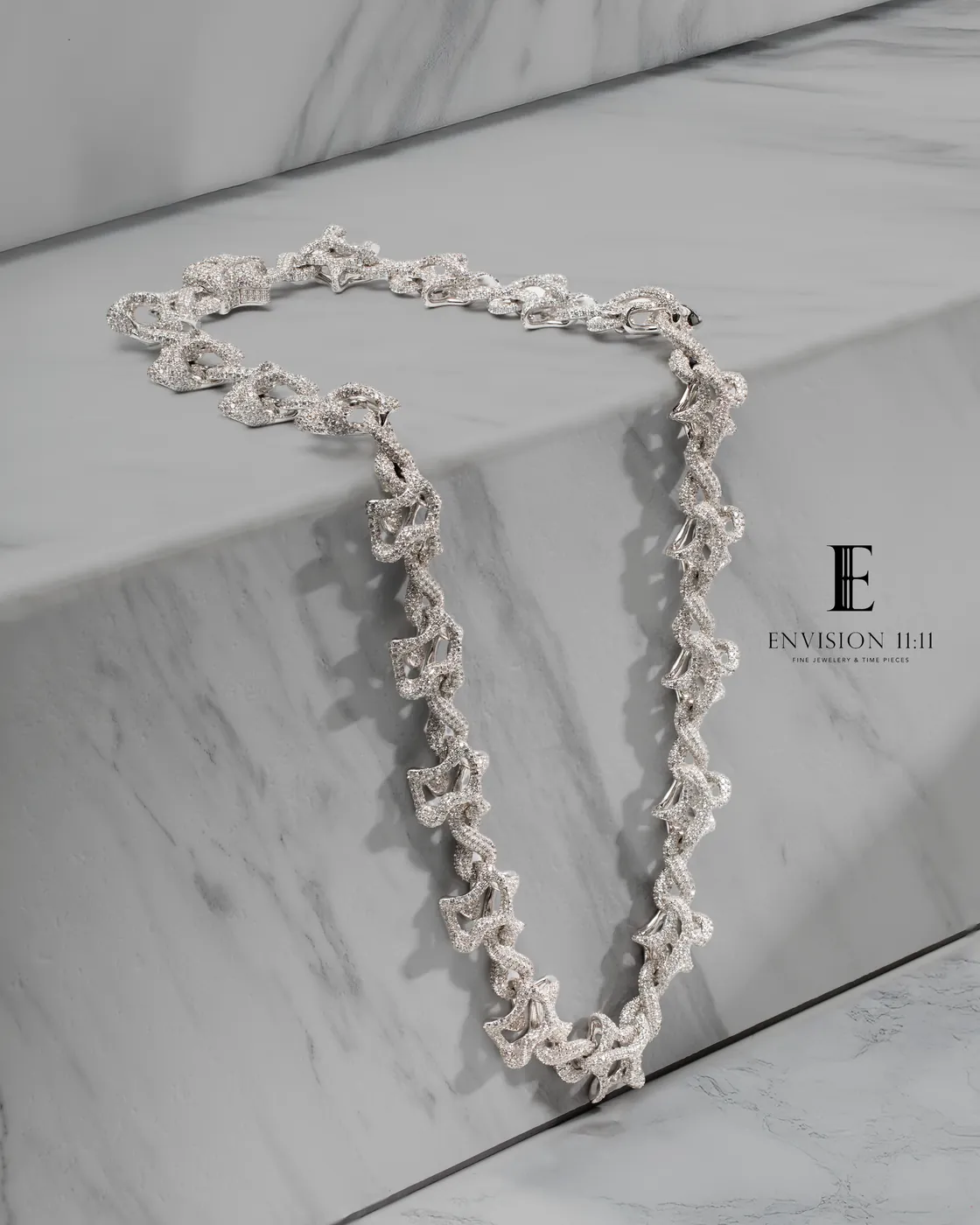 Diamond star chain on marble