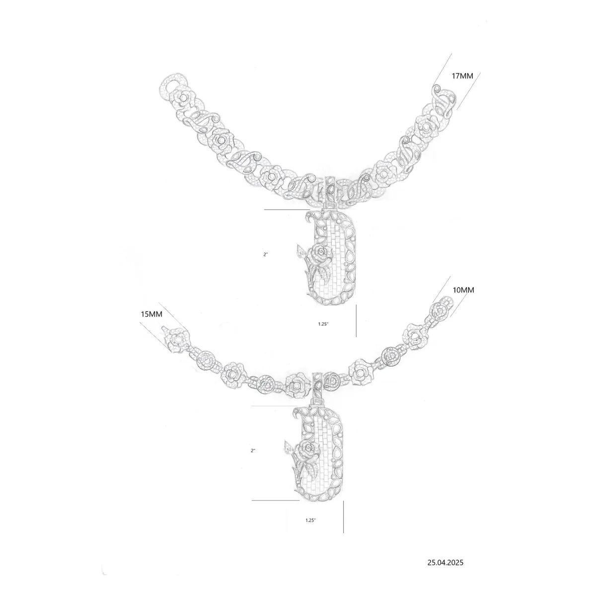 Commission drawing — necklace with pendant